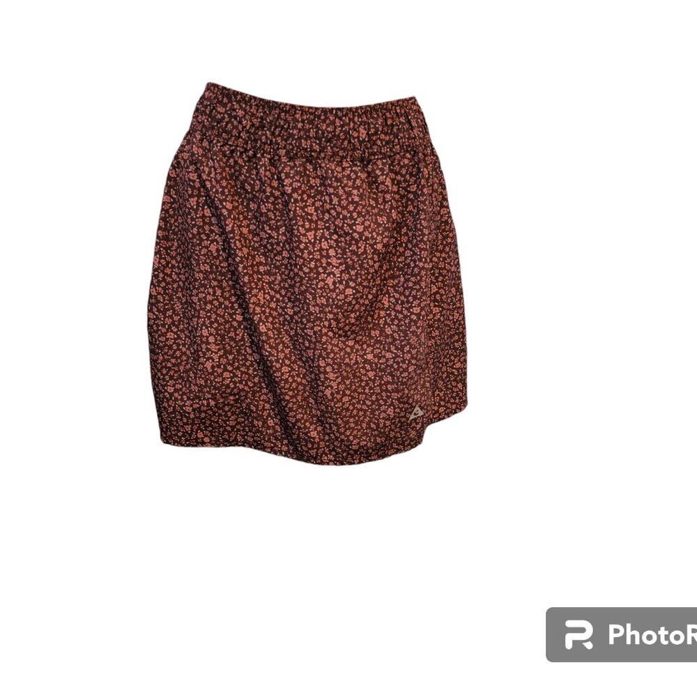 Gerry Burgundy/Brown Ditzy Floral Mini Pull On Active Skort or Skirted Shorts